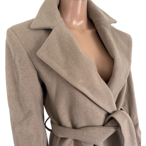 VTG Weather Tamer Wool Cashmere Wrap Coat 8 Midi Quite Lux Overcoat Classic Chic - Picture 3 of 6